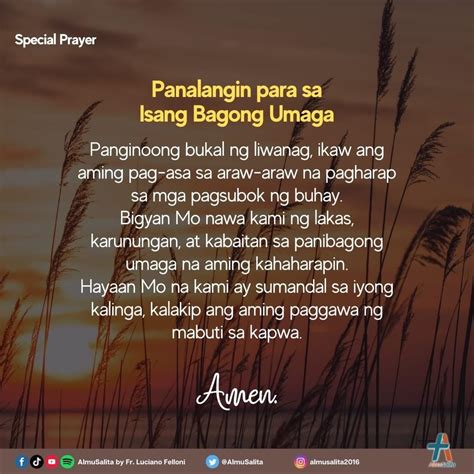 Tagalog Prayer Before Work • Dasal sa Umaga .